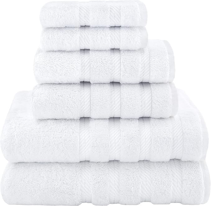 American Soft Linen Luxury 6 Piece Towel Set, 2 Bath Towels 2 Hand Towel 2 by AmericanSoftLinen