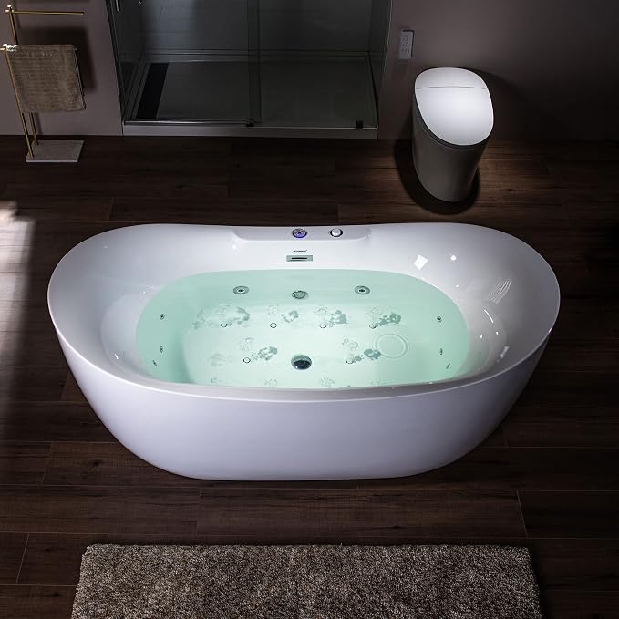 WOODBRIDGE 72" x 35-3/8" Whirlpool Water Jetted and Air Bubble Freestanding - Image 2
