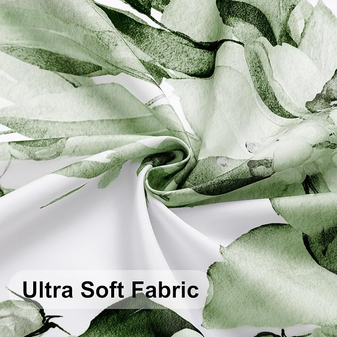 Colorful Star Olive Green Eucalyptus Waterproof Shower Curtain Set - Image 7