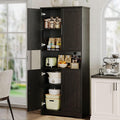 IDEALHOUSE Black Pantry Cabinet, Freestanding Cupboard, Tall Storage Cabinet by IDEALHOUSE