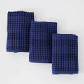 PÜSKÜL Organic Waffle Kitchen Towel 100% Turkish Cotton Set of 3 Navy Blue by P%C3%BCsk%C3%BClTextile