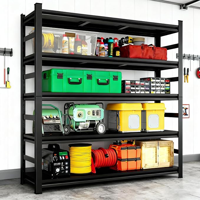 Adjustable Storage Shelves for Garage, Heavy Duty Metal Shelving Unit, 5-Tier - Image 2
