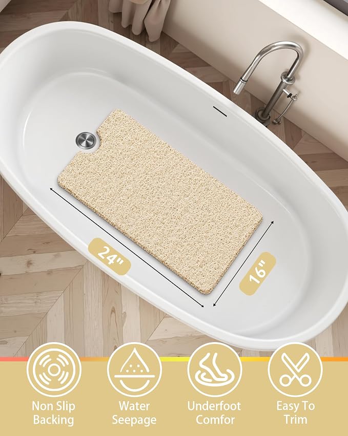 Non Slip Shower Mats for Inside Shower, 16x24 Inch, Anti-Slip Bathtub Mats for - Image 2
