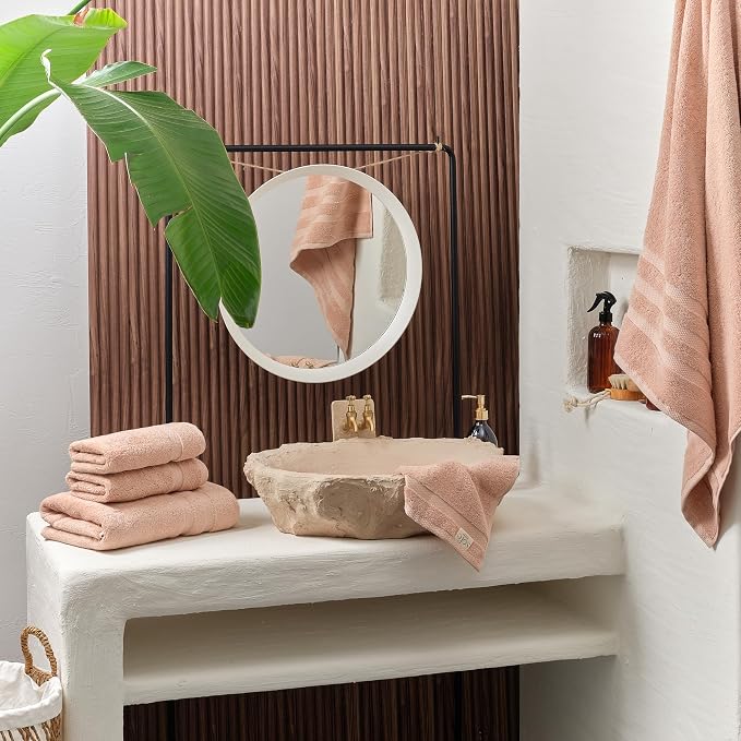 SOFE H&L | Olea Luxury Turkish Cotton Hand Towels Set of 4 Blush | Premium - Image 2
