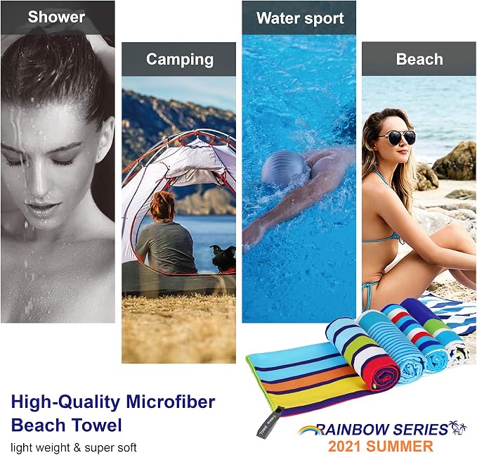 4Monster Microfiber Beach Towel Quick Dry, Super Absorbent Lightweight Travel - Image 7