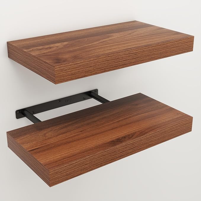 Floating Shelves for Wall, 7.9" Deep Wall Mounted Wood Shelves for Bathroom - Image 3