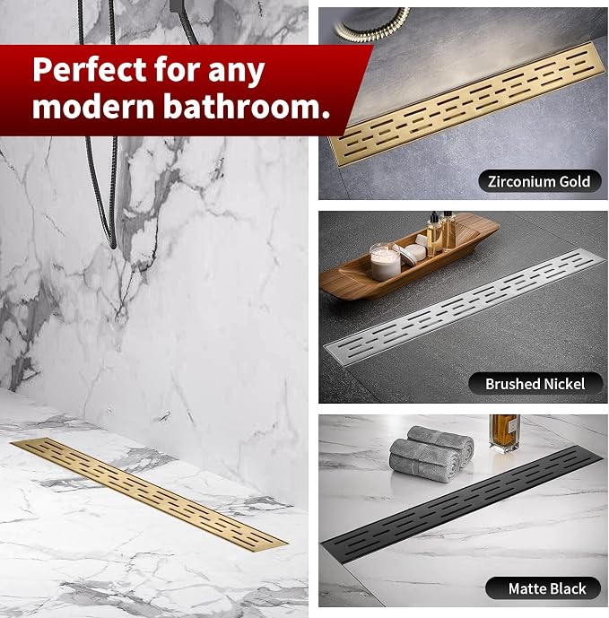 Sharp-tec Linear Shower Drain, 28inch Shower Drain - Image 5