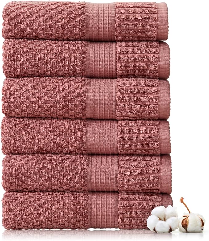 NY Loft 100% Cotton Hand Towel 6 Pack Hand Towel Set | Super Soft & Absorbent by NYLoft