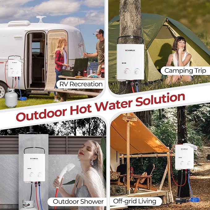 CAMPLUX Propane Tankless Water Heater Outdoor, 1.32 GPM Camping Portable Water - Image 2
