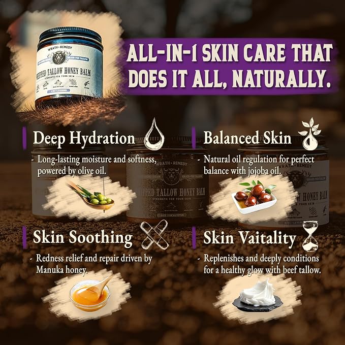 Organic Beef Tallow for Skin - 4 OZ — Grass Fed Beef Tallow for face + Body — - Image 2