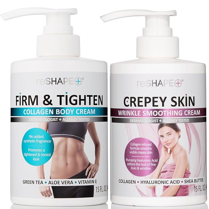 Reshape Collagen Body Cream + Crepey Skin Treatment Lotion Moisturizer Skin by reSHAPE