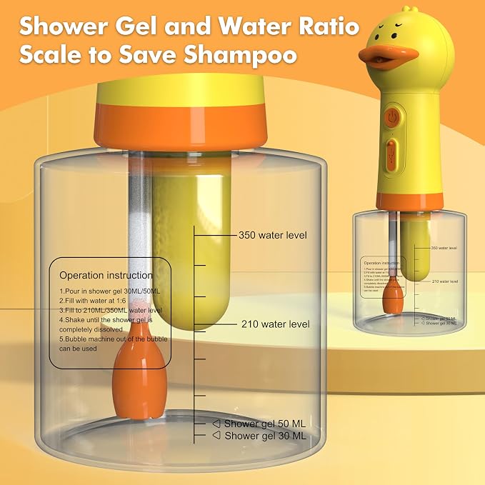 Electric Dog Shampoo Dispenser Dog Shampoo Sprayer Duck Shampoo Foamer - Image 2