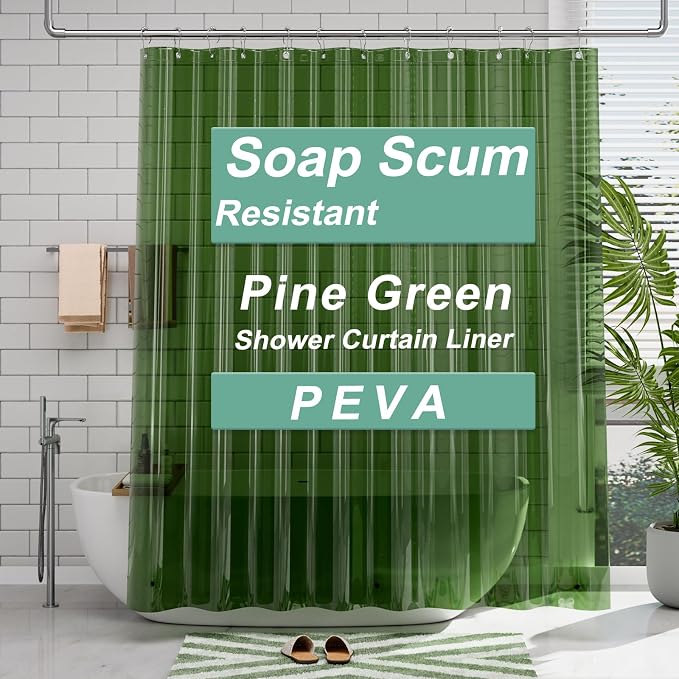 AmazerBath 72x78 Long Shower Curtain Liner, Waterproof PEVA Shower Liner by AmazerBath