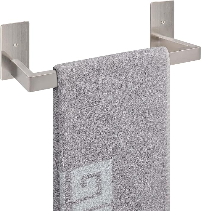 NearMoon Self Adhesive Bathroom Towel Bar, Stainless Steel Square Bath Wall by NearMoon