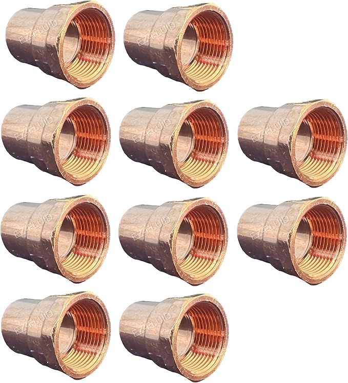 EZ-FLUID Plumbing 1" C X FIP LF Copper Female Adapter Pressure Copper Fittings by EZ-FLUIDPlumbingProducts