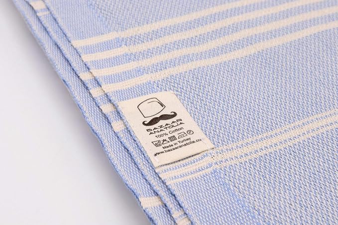 Bazaar Anatolia Slim Line Turkish Towel 100% Cotton Peshtemal Beach Towel 76x38 - Image 7