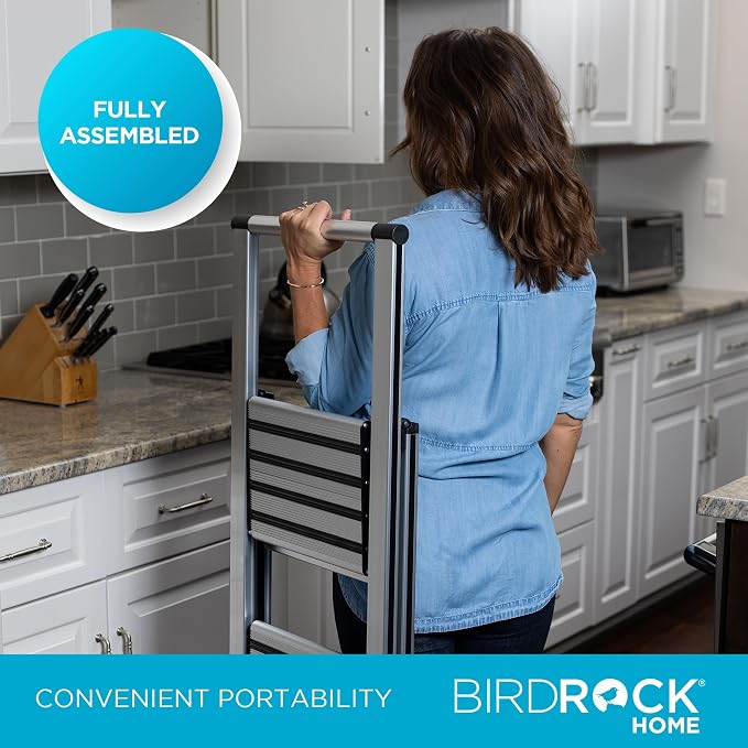 BIRDROCK HOME 3 Step Ladder | Folding Anti-Slip Step Stool, 250 lb Capacity | - Image 6