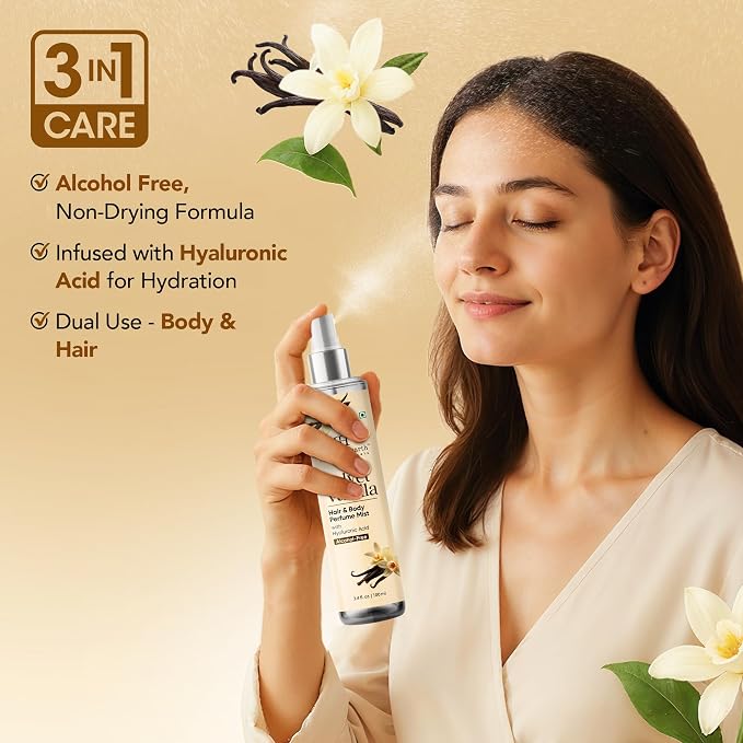 Botanic Hearth Velvet Vanilla Hair & Body Perfume Mist - Image 3