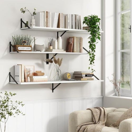 12 Inch Deep Floating Shelves, Deep Wall Shelves Bracket Set of 2, Large - Image 2