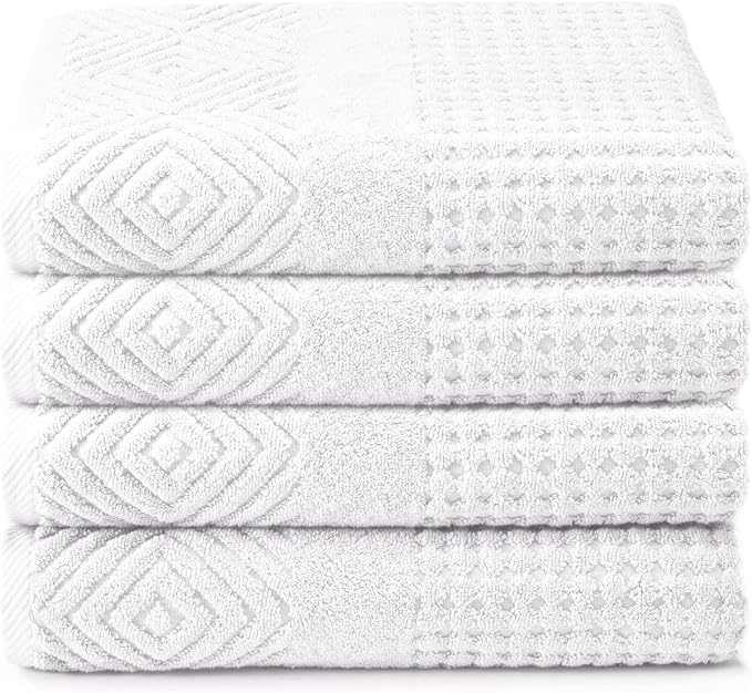 Texere 100% Organic Cotton Diamond Jacquard 700 GSM Luxury Bath Towel Sets by TexereSilk