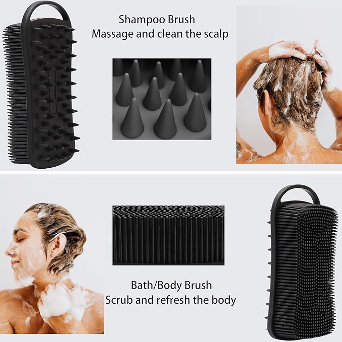 2 PC Silicone Body Scrubber, 2 in 1 Exfoliating Shower Bath Scrubber, Soft - Image 6
