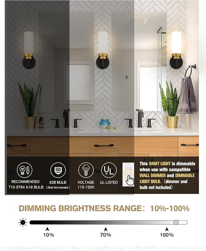 Emak Modern Wall Sconce, 2 Pack Wall Lamp - Image 2
