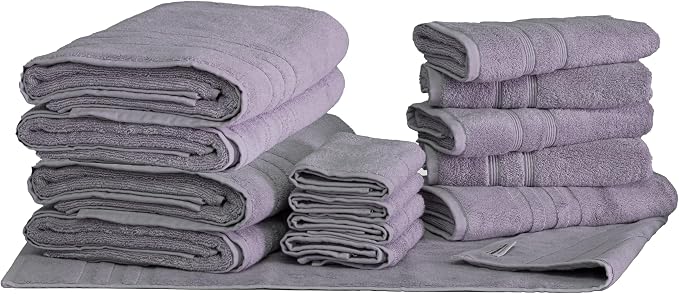Mosobam Luxury Turkish 14pc Deluxe Bath Bundle Body Hand Face Towel and Mat by Mosobam