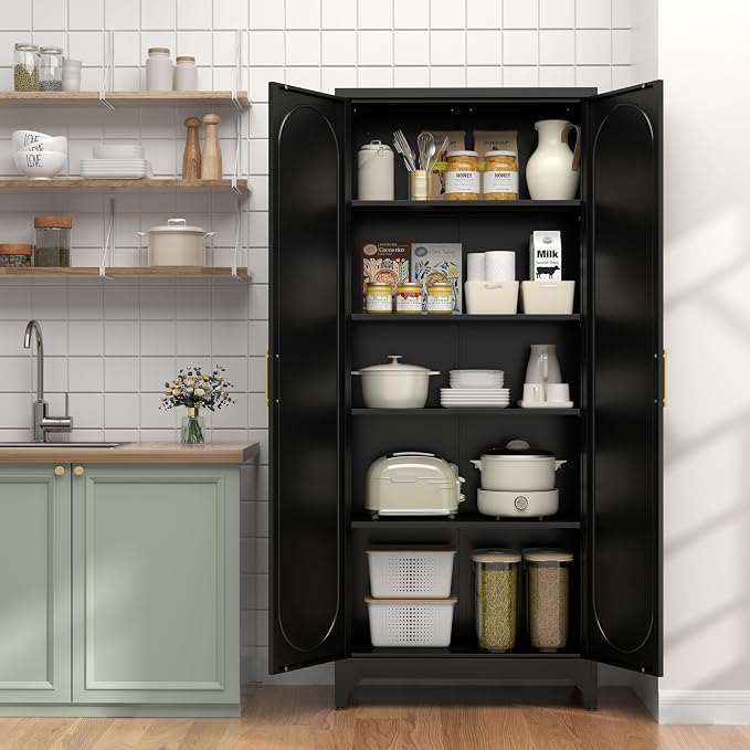 75" Tall Pantry Storage Cabinet, Tall Kitchen Pantry Storage Cabinet - Image 2