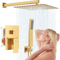 12 Inch Luxury Rain Shower Faucet Set, Brushed Gold Shower System by FocusonKitchenBathroom
