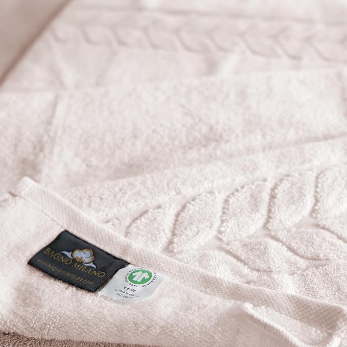 BAGNO MILANO Organic Turkish Cotton Bath Towels, Luxury Jacquard Collection - Image 3