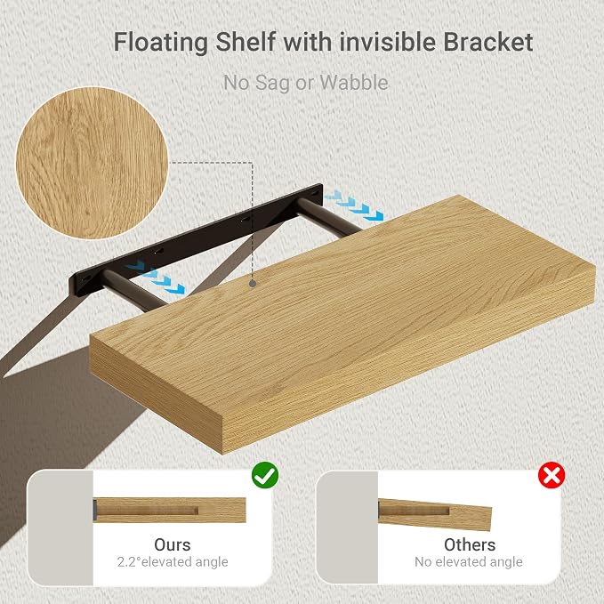 Vivelove Floating Shelves for Wall Mounted, 16 inchs Shelf for Small Bathroom - Image 4