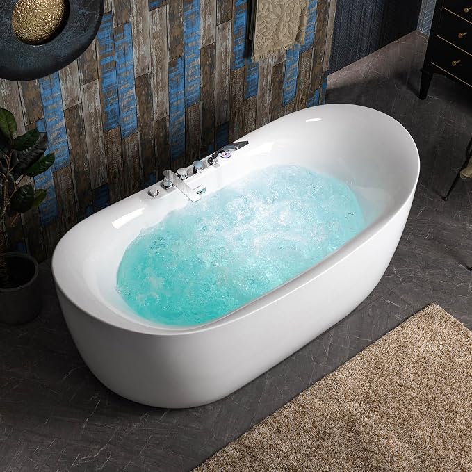 WOODBRIDGE 72" x 35-3/8" Whirlpool Water Jetted and Air Bubble Freestanding - Image 18