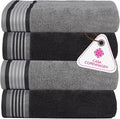 CASA COPENHAGEN He & She 4 Pieces Large Bath Towel Set- Pine Grey + Grey Violet by CASACOPENHAGEN