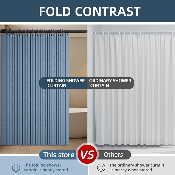 Bathroom Magnetic Folding Shower Curtain, Accordion-Style Shower Curtain - Image 3