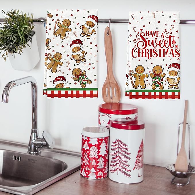 Cesqouc® 4pcs Hand Towels with Christmas Patterns : Santa Claus und Cute - Image 3
