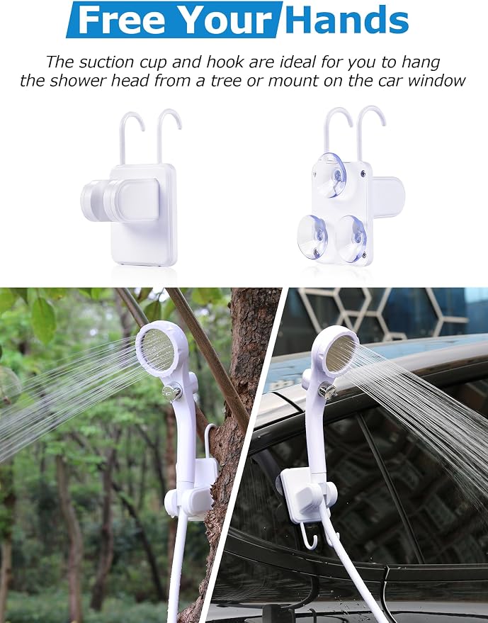 innhom Portable Camping Shower, 6000mAh Rechargeable Camp Shower Pump - Image 5