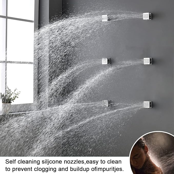 Full Body Shower System Chrome Tempreature Display Shower Faucet Set - Image 5