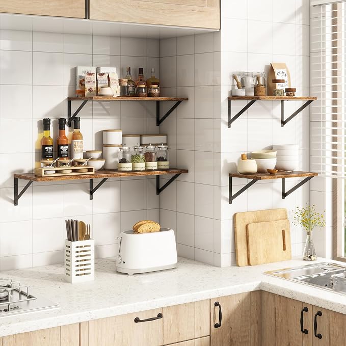 36"W x 10"D Floating Shelves, 10 Inch Deep Floating Shelves, Farmhouse Rustic - Image 6