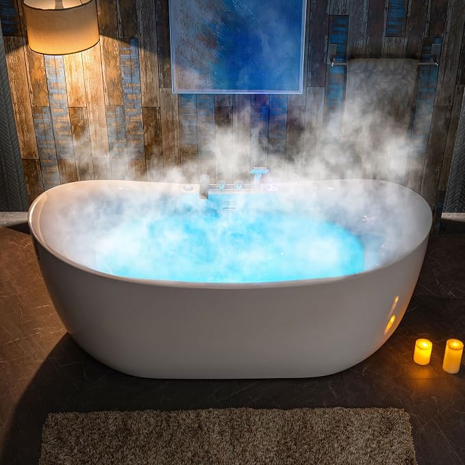 WOODBRIDGE 72" x 35-3/8" Whirlpool Water Jetted and Air Bubble Freestanding - Image 6