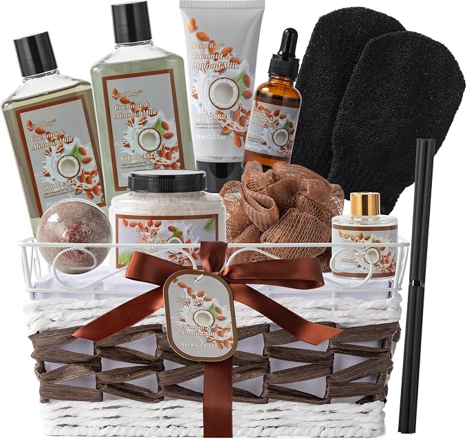 Coconut Almond spa kit, Bath and Body Gift Basket Christmas Gifts - Image 9