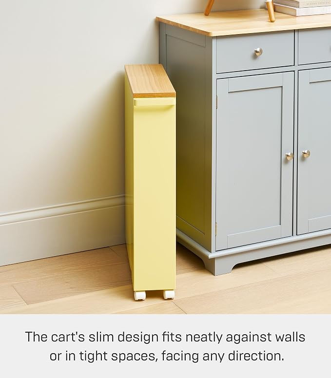 YAMAZAKI Home Slim Rolling Storage Cart – Narrow Bathroom Storage Cabinet - Image 5