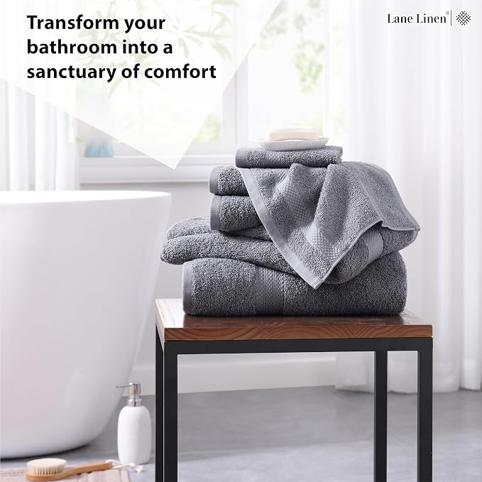 Lane Linen 100% Cotton Luxury Bathroom Towel Set - Image 3