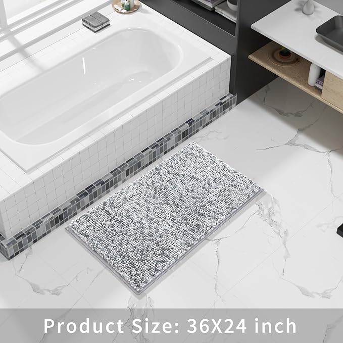 Yimobra Bath Mats for Bathroom Non Slip, Extra Soft Chenille Bathroom Rugs - Image 6