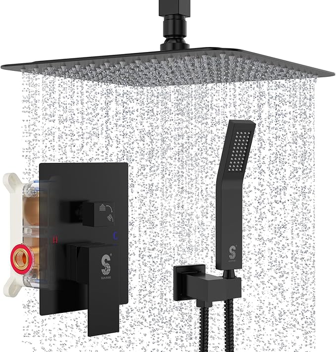 SR SUN RISE 10 Inch Ceiling Mounted Shower System Rain Mixer Shower Combo Set - Image 9