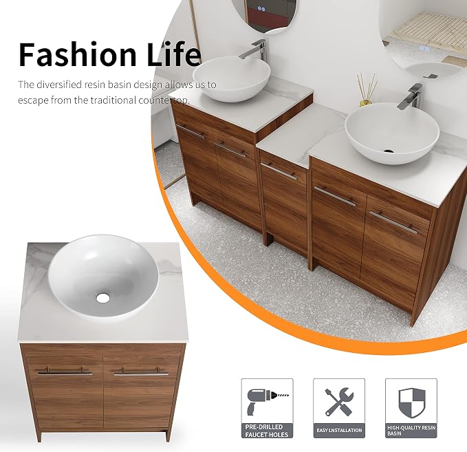 60 Inch Bathroom Vanity with Sink, Mordern Bathroom Vanity, Single Sink - Image 4