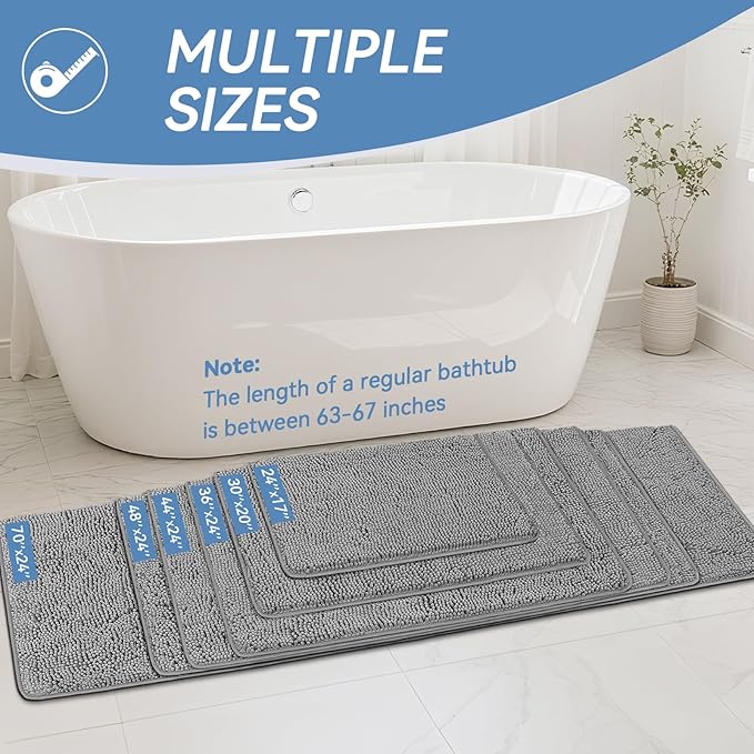 Bcoimo 30"×20" Absorbent Bath Mat, Non-Slip - Image 2