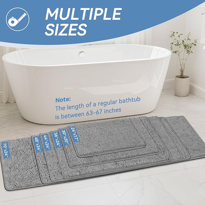 Bcoimo 36"×24" Absorbent Bath Mat, Non-Slip - Image 2