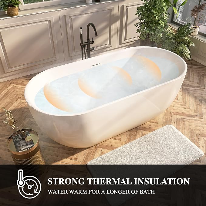59" Acrylic Freestanding Bathtub, Free Standing Tub, Stand Alone Tub - Image 6