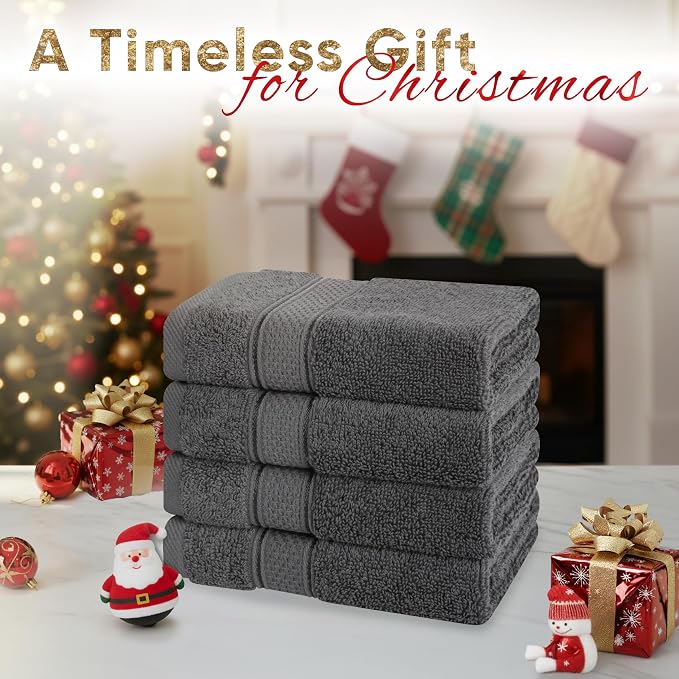 American Soft Linen Salem Washcloth Sets, 4 Piece Luxury 600 GSM 100% Cotton - Image 2