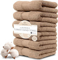 MAURA Biege Hand Towels for Bathroom. Luxury Turkish Cotton Bath Hand Towels by MAURA